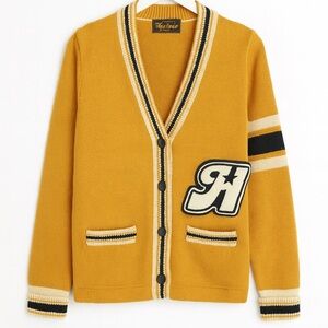 Hysteric Glamour Yellow and Black “Varsity” Style Cardigan, Size S*